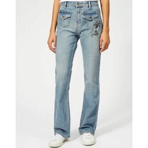 COACH Palm Tree Appliqué Statement Denim Jeans – Size 0
